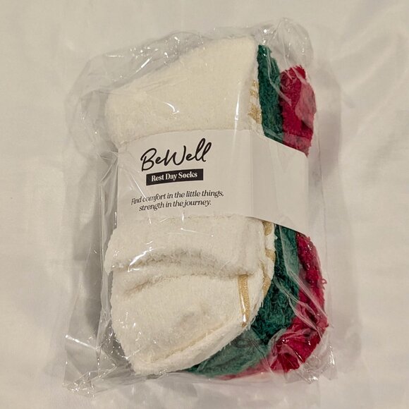 NWT BeWell Rest Day Socks (Holiday Pack: Red, White & Green) - Picture 8 of 10
